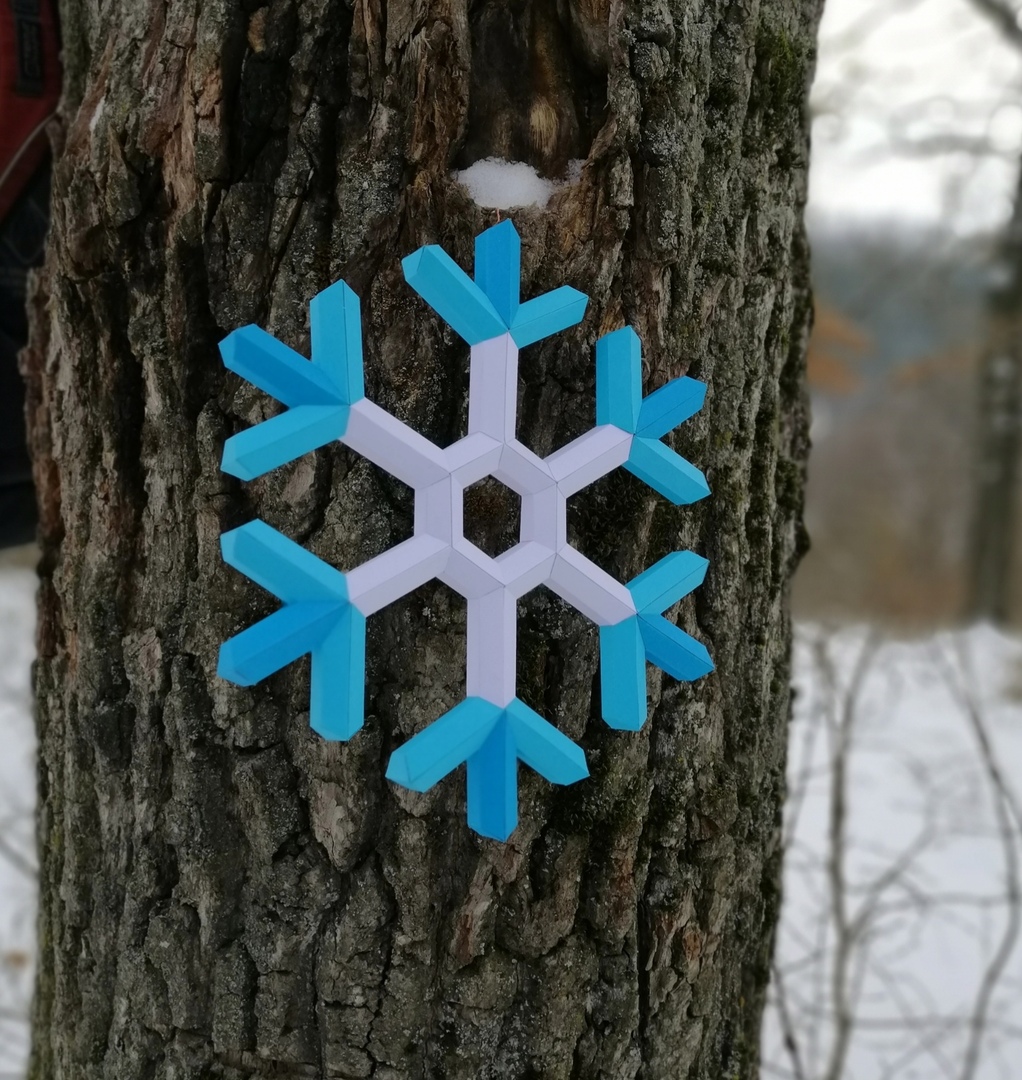 SNOWFLAKE 3D PAPER CRAFT TEMPLATE PDF FREE - Dezin