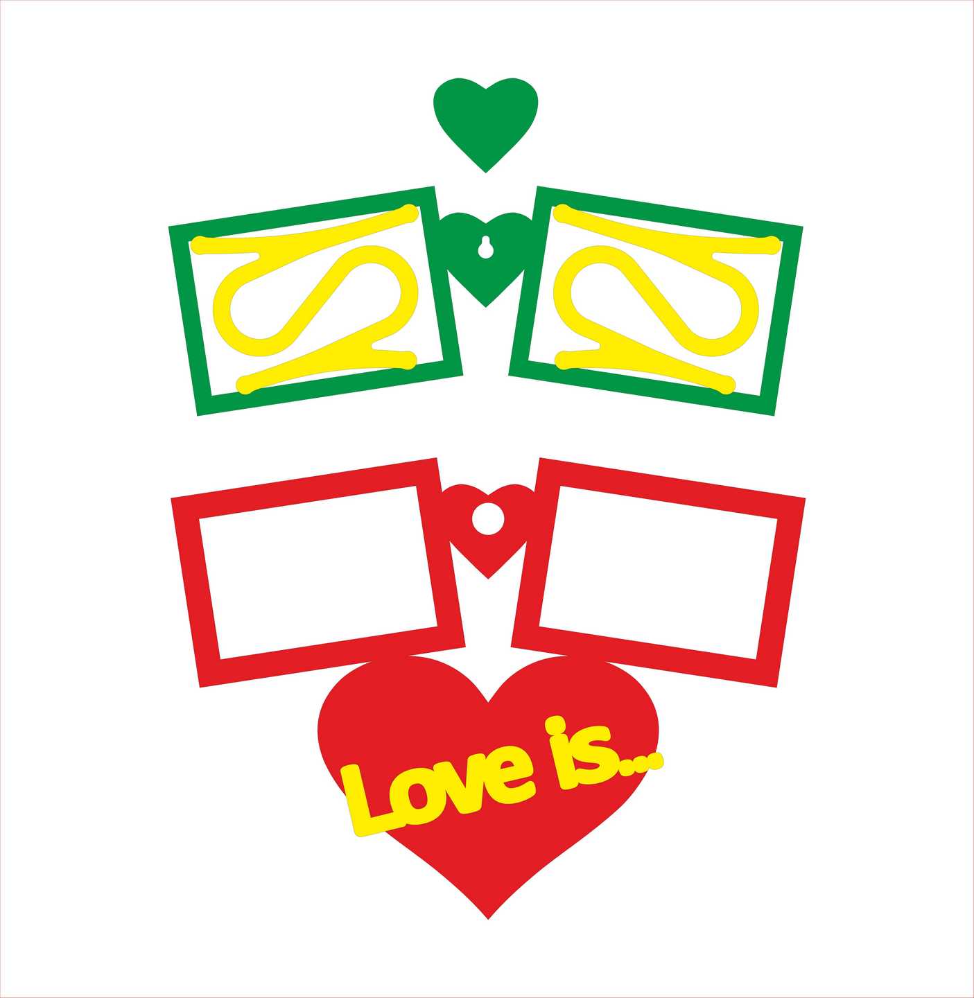 Photo frame Love is, pay attention to the shape of the back-fixer - Dezin