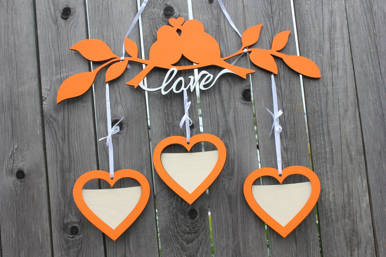 Photo frame hearts with birds Layouts - Dezin