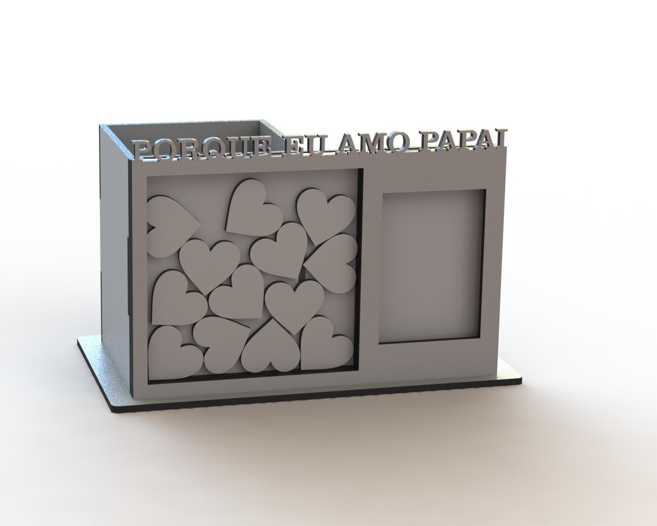 Laser Cut Pen Holder Organizer With Photo Frame Wish Free CDR Vectors Art - Dezin