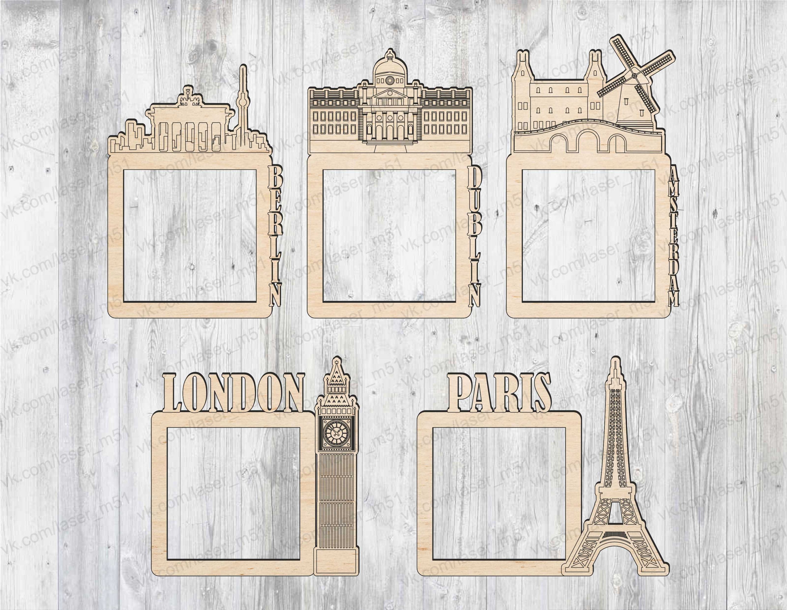 Photo frames Berlin, Dubai, Amsterdam, London, Paris - Dezin