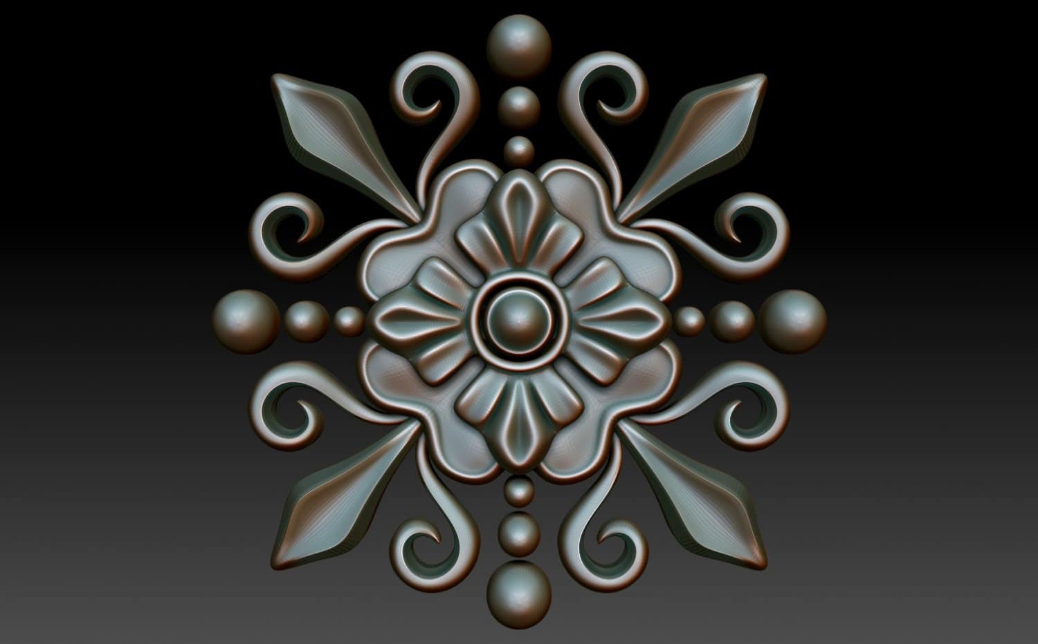 Decorative Element 3D STL Model for CNC, Relief Woodworking, CNC Wood Carving Design - Dezin