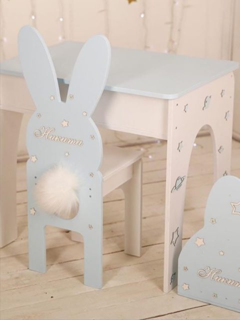 Laser Cut Rabbit Chair Bunny Chair Furniture for Kids CDR Vector - Dezin