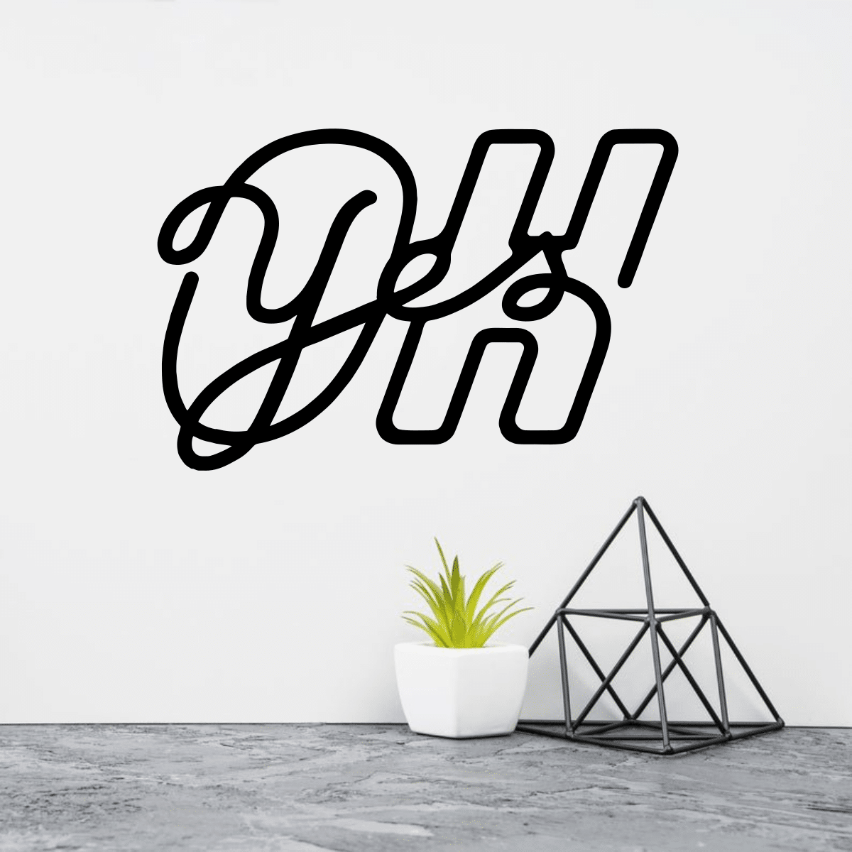 Oh Yes Wall Sign Free Vector - Dezin