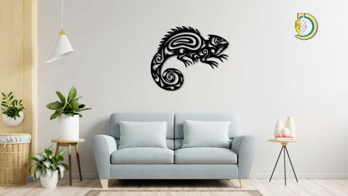 Chameleon Metal Wall Art, Home Decor Laser Cut Metal Wall Decor