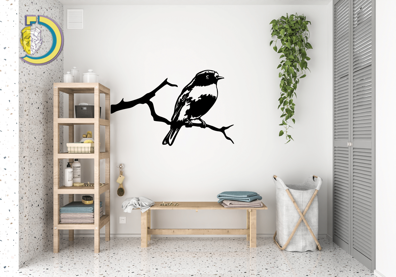 Bird on Tree Wall Decor CDR DXF Free Vector - Dezin Bird on a Tree Wall Decor CDR DXF Free Vector