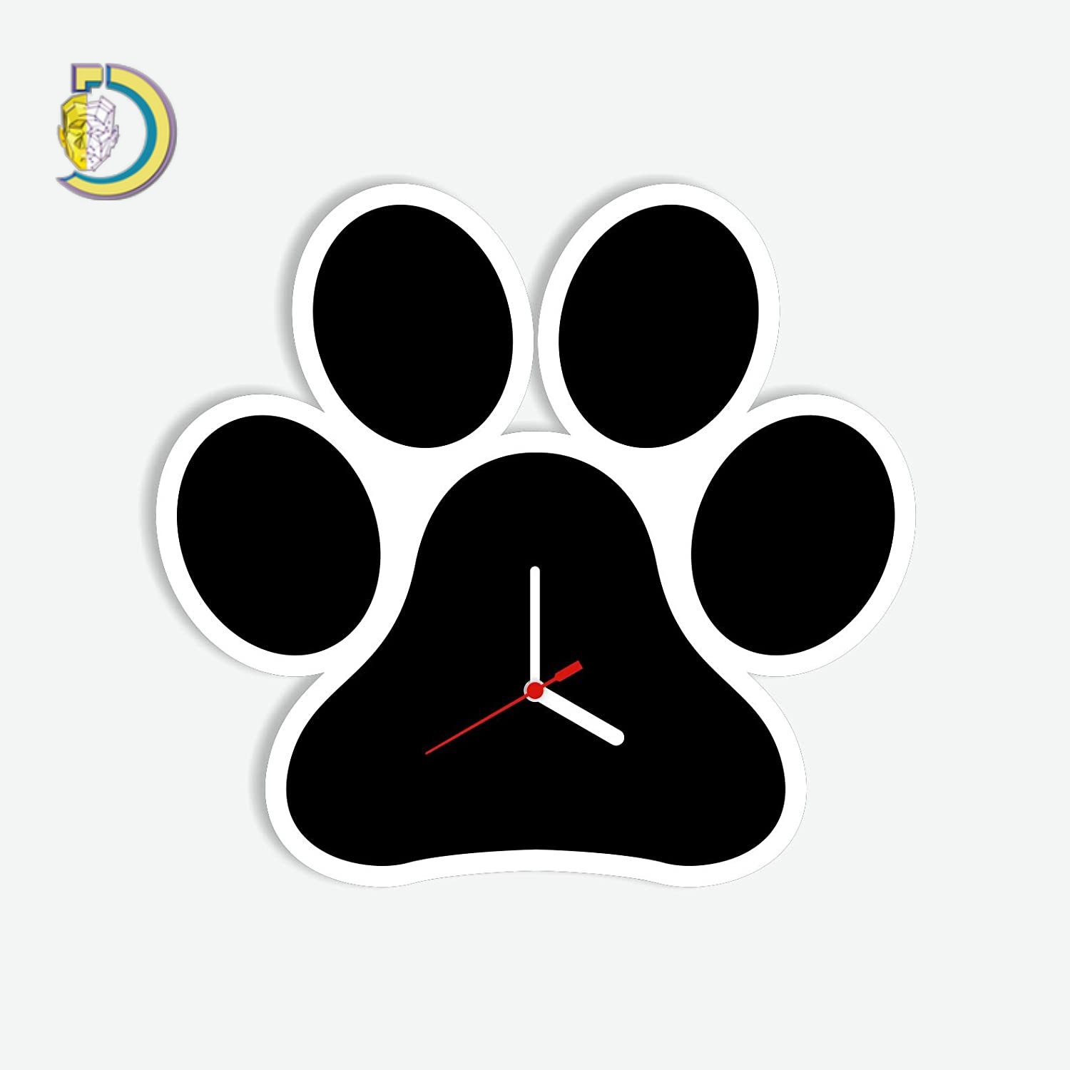 Dog Foot Print Wall Clock Design Vector - Dezin Dog Foot Print Wall Clock Design Vector