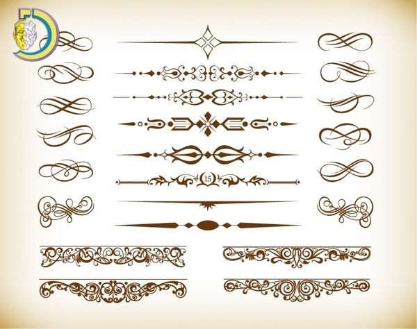 Floral Design Elements Vector Set Free Vector
