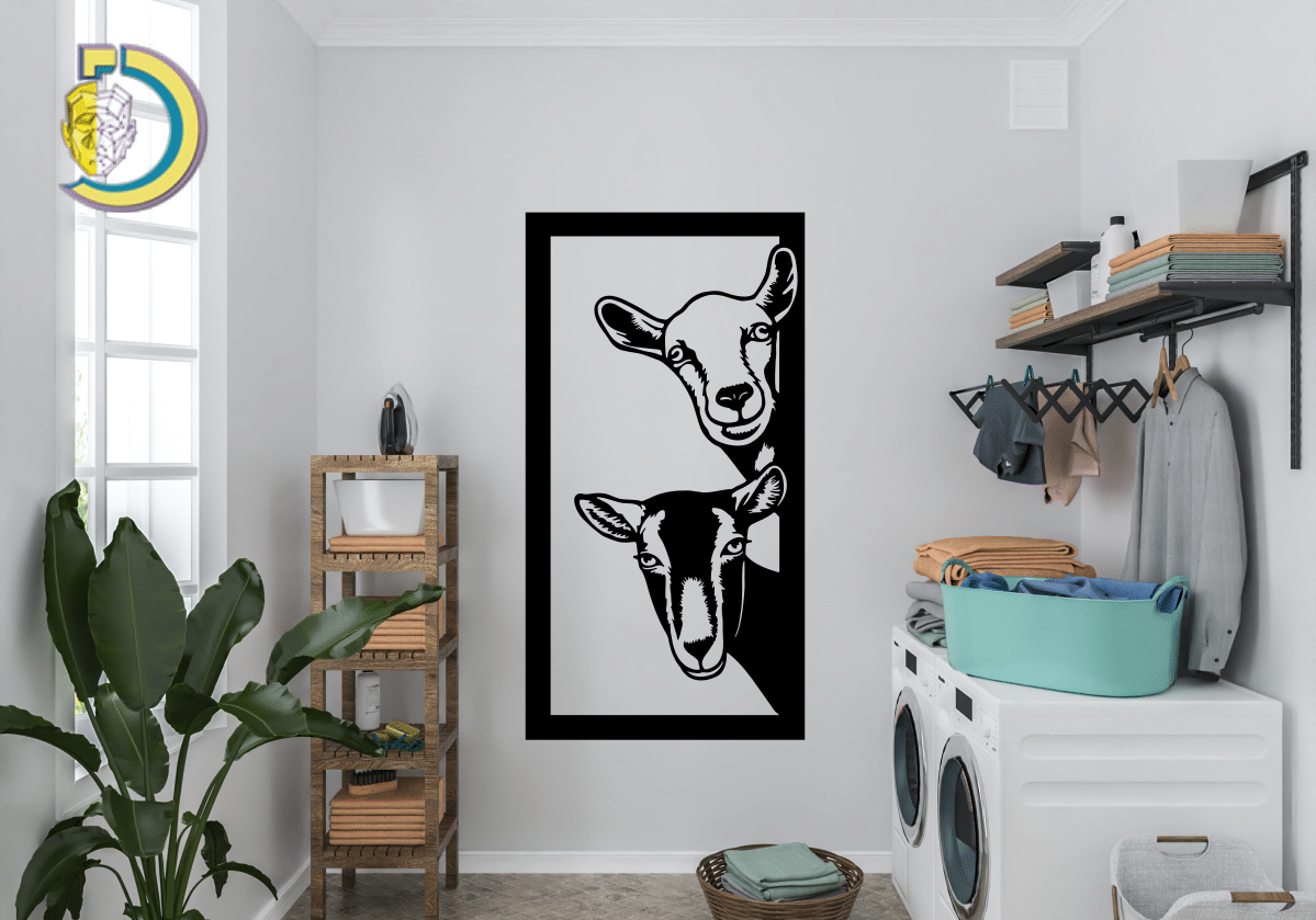 Goats Wall Decor CDR DXF Free Vector - Dezin Goats Wall Decor CDR DXF Free Vector