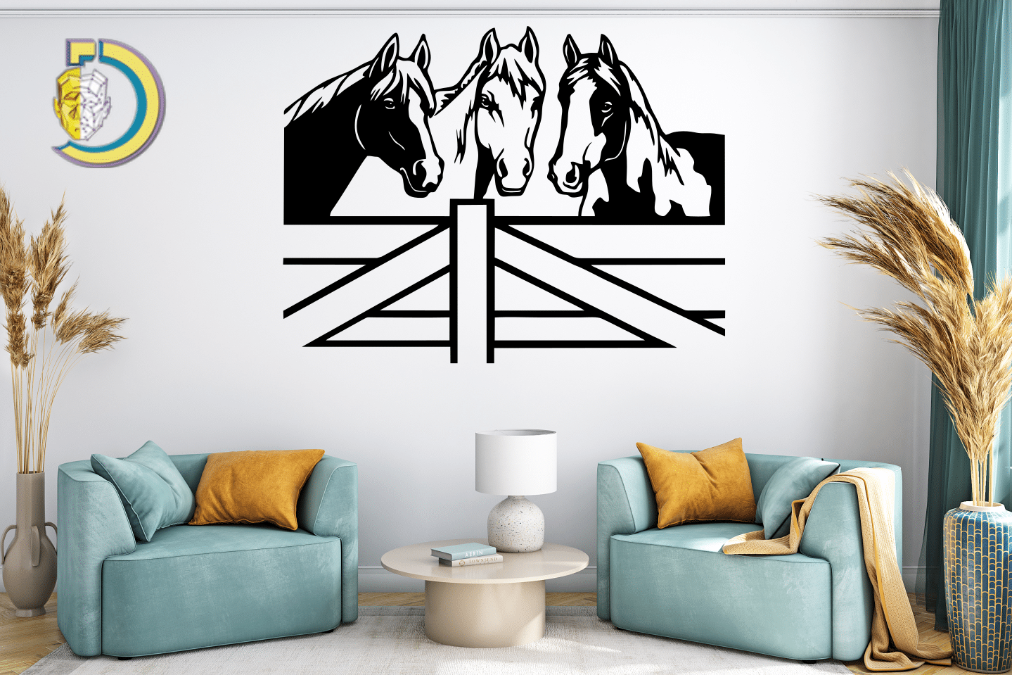 Horses Wall Decor CDR DXF Free Vector - Dezin Horses Wall Decor CDR DXF Free Vector
