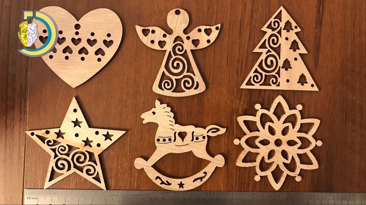 Laser Cut Christmas Decor Elements Free Vector - Dezin Laser Cut Christmas Decor Elements Free Vector