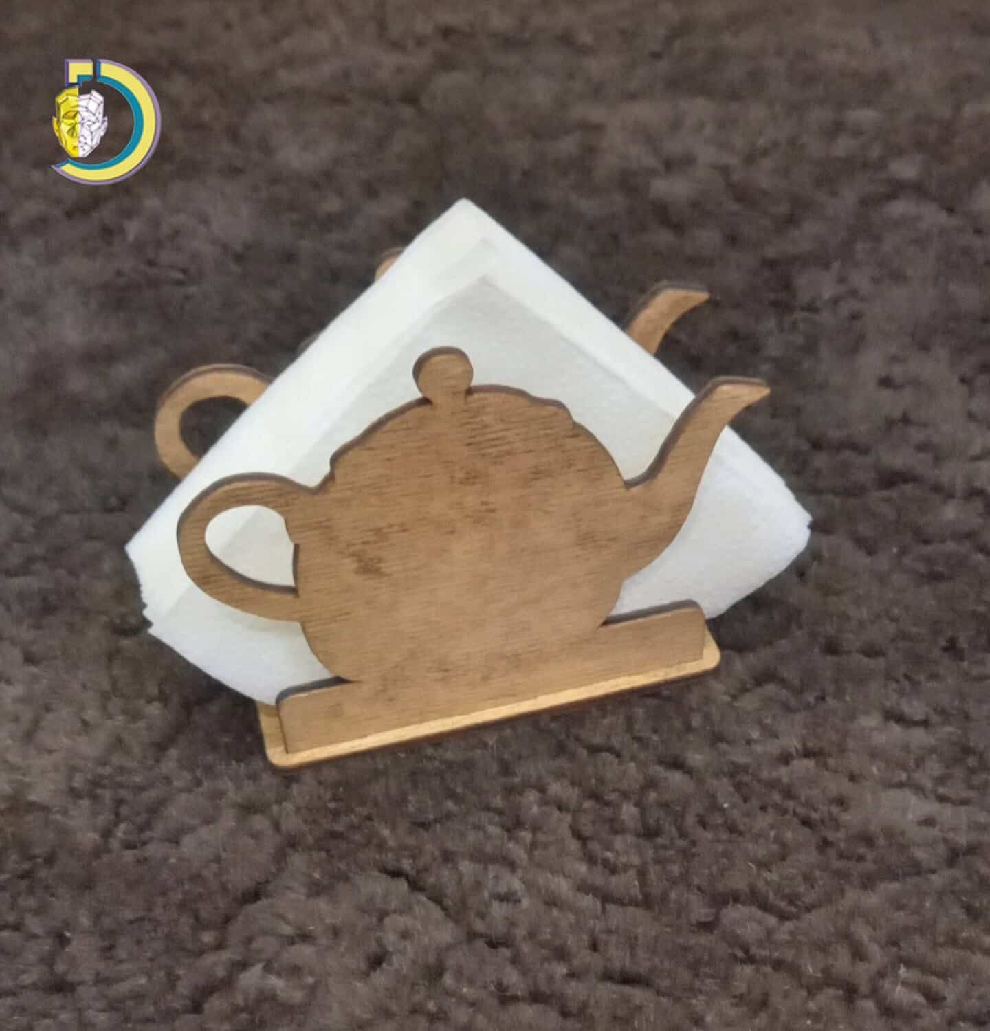 Laser Cut Kettle Shaped Napkin Holder CDR Free Vector - Dezin Laser Cut Kettle Shaped Napkin Holder CDR Free Vector