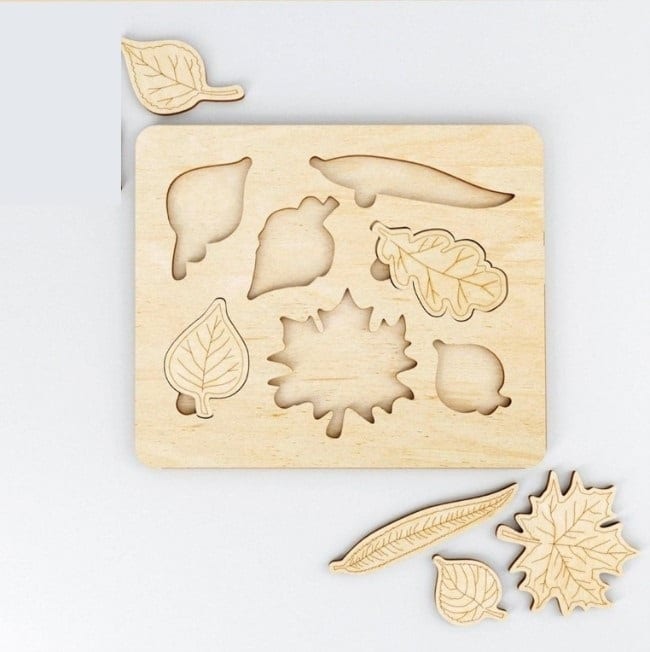 Laser Cut Leaf Puzzle For Kids Free Vector cdr Download - Dezin