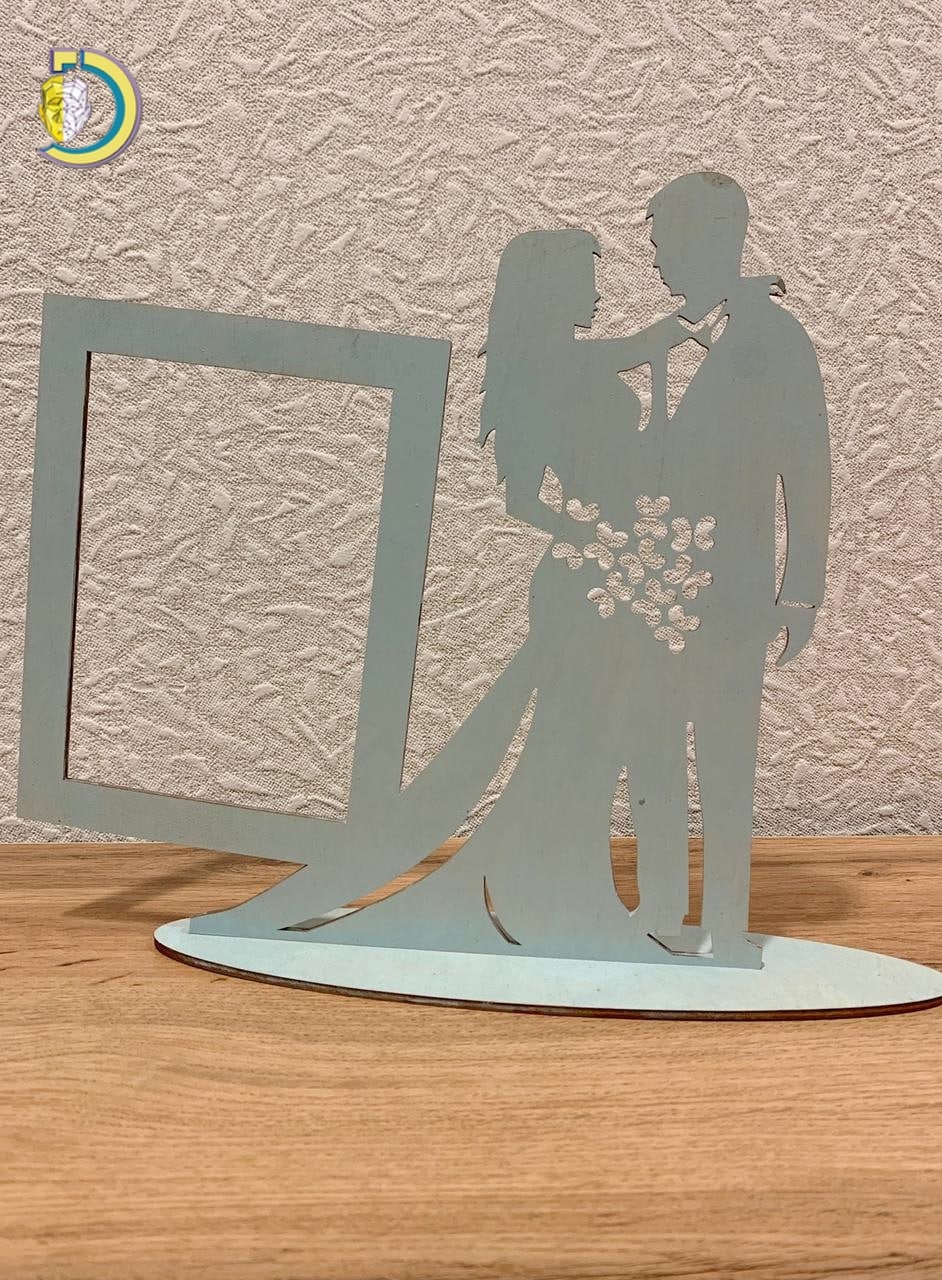 Laser Cut Wedding Bride Groom Photo Frame CDR Vector - Dezin Laser Cut Wedding Bride Groom Photo Frame CDR Vector