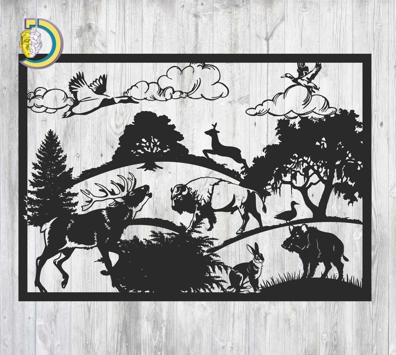 Laser Cut Wildlife Decorative Railing Panel Design Free Vector - Dezin Laser Cut Wildlife Decorative Railing Panel Design Free Vector