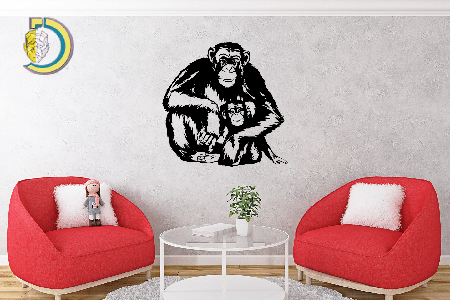 Monkey Wall Decor CDR DXF Free Vector - Dezin Monkey Wall Decor CDR DXF Free Vector