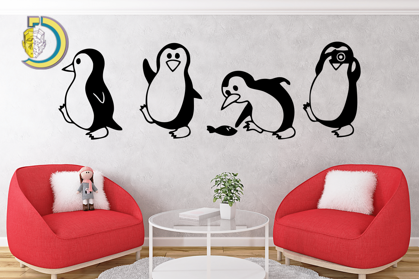 Penguin Wall Decor CDR DXF Free Vector - Dezin Penguin Wall Decor CDR DXF Free Vector
