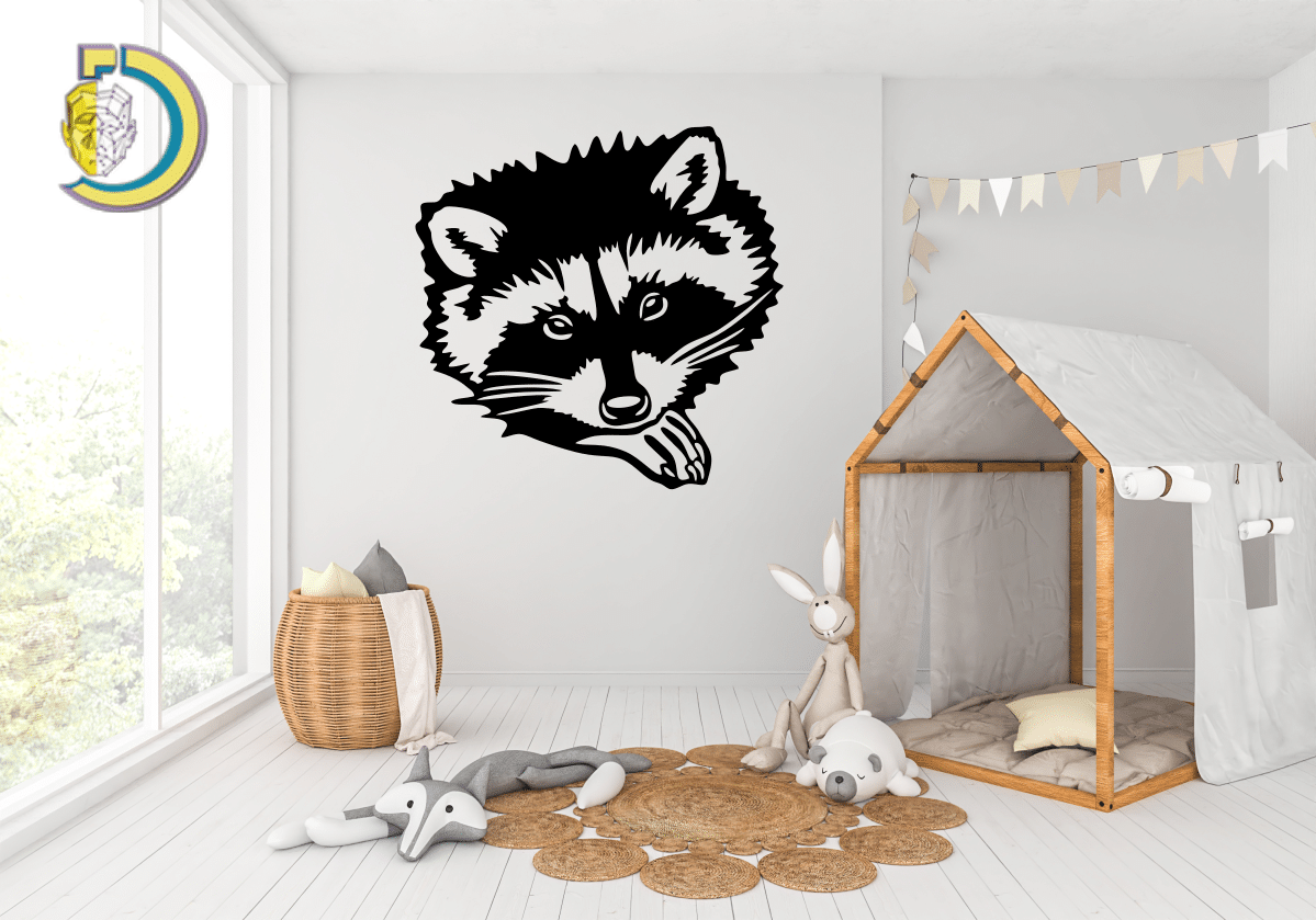 Raccoon Wall Decor CDR DXF Free Vector - Dezin Raccoon Wall Decor CDR DXF Free Vector