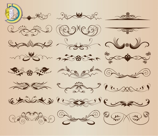 Vintage Ornament Decorative Design Elements Vector Set Free Vector