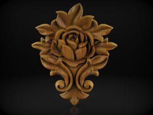 Decorative Flower Wood Overlay for CNC Router STL file, Relief Woodworking, CNC Wood Carving Design Decorative Flower Wood Overlay for CNC Router STL file, Relief Woodworking, CNC Wood Carving Design