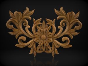 Floral Decorative Wooden Overlay STL file for CNC Routers Floral Decorative Wooden Overlay STL file for CNC Routers