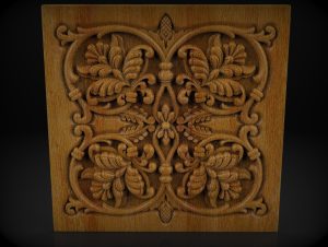 Floral Frame Decorative Wood Overlays, Relief Woodworking, CNC Wood Carving Design, 3D STL for CNC Router Floral Frame Decorative Wood Overlays, Relief Woodworking, CNC Wood Carving Design, 3D STL for CNC Router