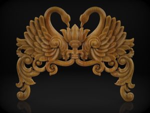 Furniture Back Design STL Model for CNC Router, Swan and Flowers Furniture Back Design STL Model for CNC Router, Swan and Flowers