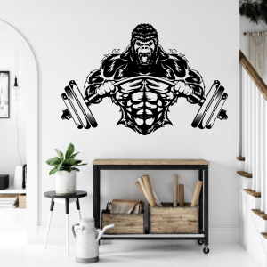 Gorilla Fitness Wall Sign Free Vector