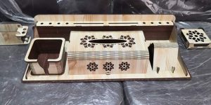 Laser Cut Creative Desk Organizer With Tissue Box Pen Holder Free CDR Vectors Art Laser Cut Creative Desk Organizer With Tissue Box Pen Holder Free CDR Vectors Art