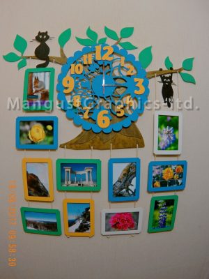 Laser Cut Photo Frame with Clock Collection