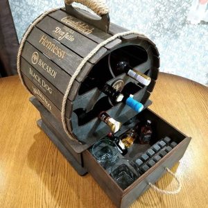 Laser cut wooden mini bar barrel free vector Laser cut wooden mini bar barrel free vector