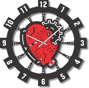 Layout for laser cutting of Heart clock CDR format