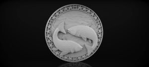 Pisces, Zodiac signs, Wood carving, Zodiac signs stl, 3D STL for CNC Router Pisces, Zodiac signs, Wood carving, Zodiac signs stl, 3D STL for CNC Router