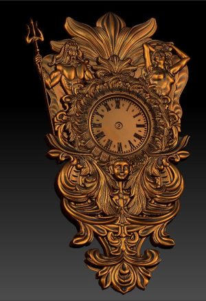Wall Clock, 3D STL for CNC Router, 3D Relief Carving Wall Clock, 3D STL for CNC Router, 3D Relief Carving