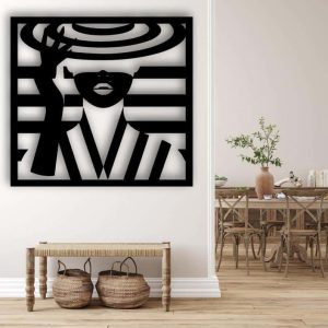 Woman Panel Design laser cut svg dxf files wall sticker engraving