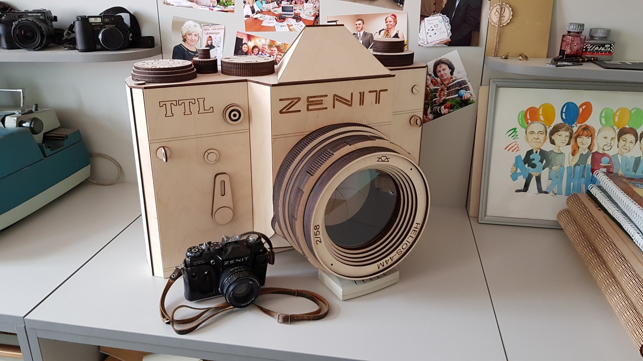 LASER CUT WOODEN Camera PUZZLE MODEL CNC FILE FREE - Dezin