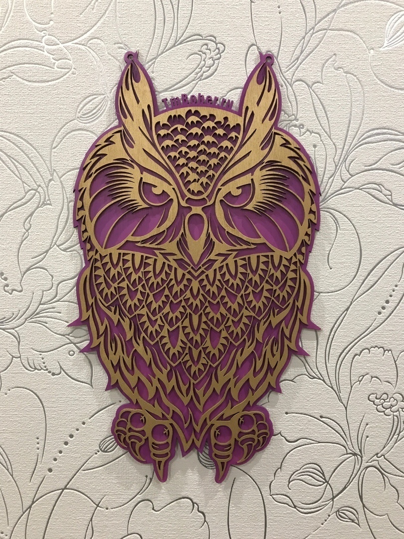 OWL Wall Hanging CNC CUTTING File Free - Dezin