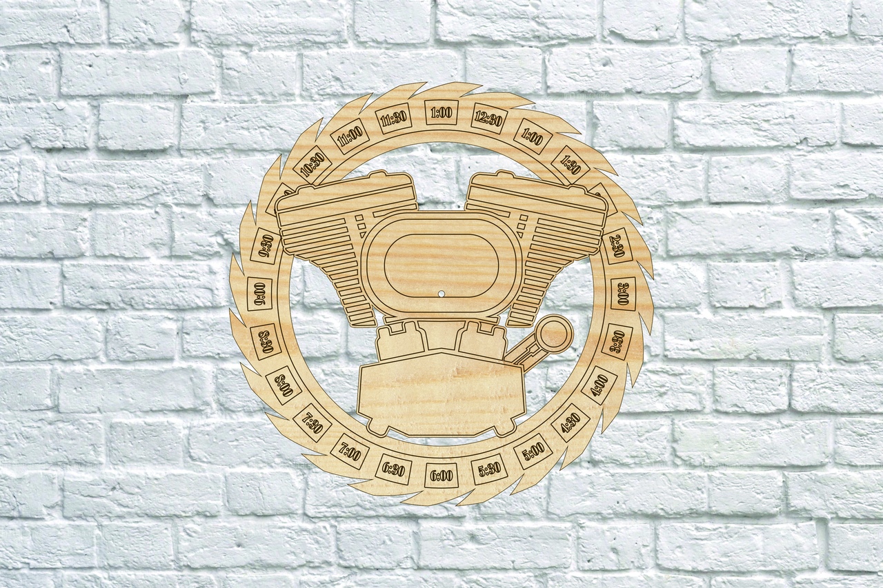 ENGINE CLOCK CNC LASER CUTTING CDR DXF FILE FREE - Dezin
