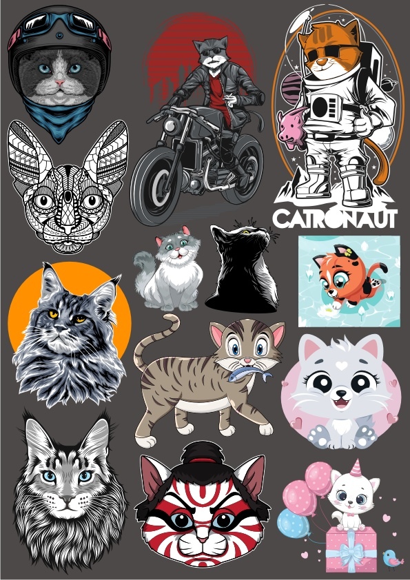 FREE DOWNLOAD CAT VECTOR FILE FOR T-SHIRT PRINT - Dezin