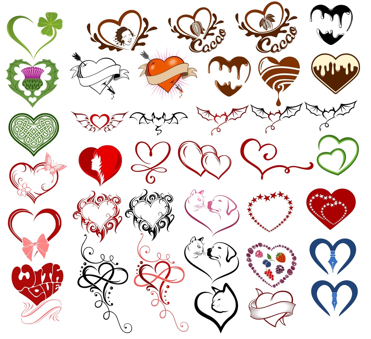 FREE DOWNLOAD HEARTS VECTOR FILE FOR T-SHIRT PRINT - Dezin