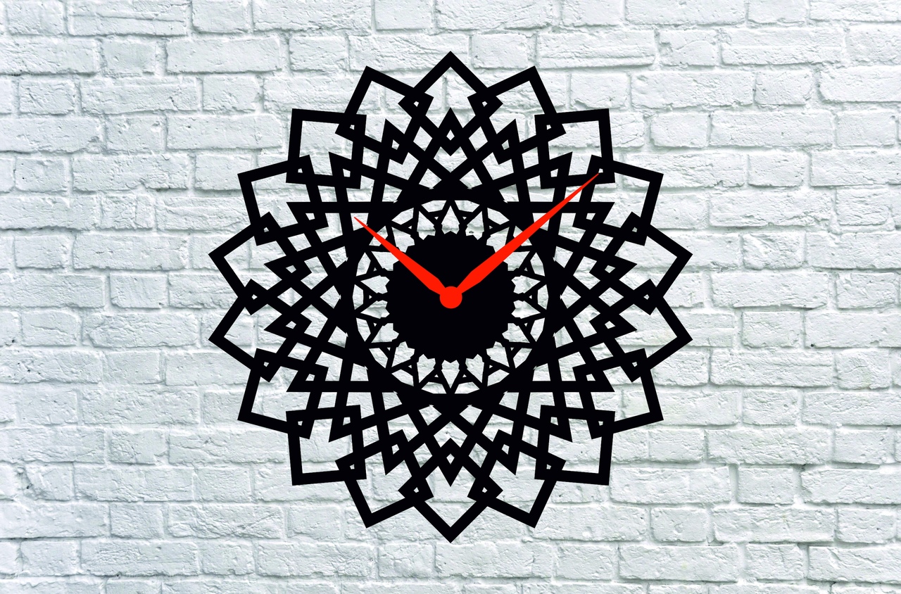 GEOM CLOCK CNC LASER CUTTING CDR DXF FILE FREE - Dezin