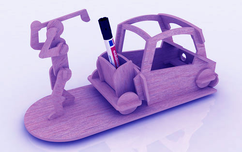 GOLF PEN HOLDER CNC LASER CUTTING CDR DXF FILE FREE - Dezin