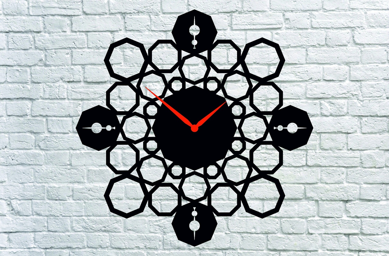 HEXAGON CLOCK CNC LASER CUTTING CDR DXF FILE FREE - Dezin