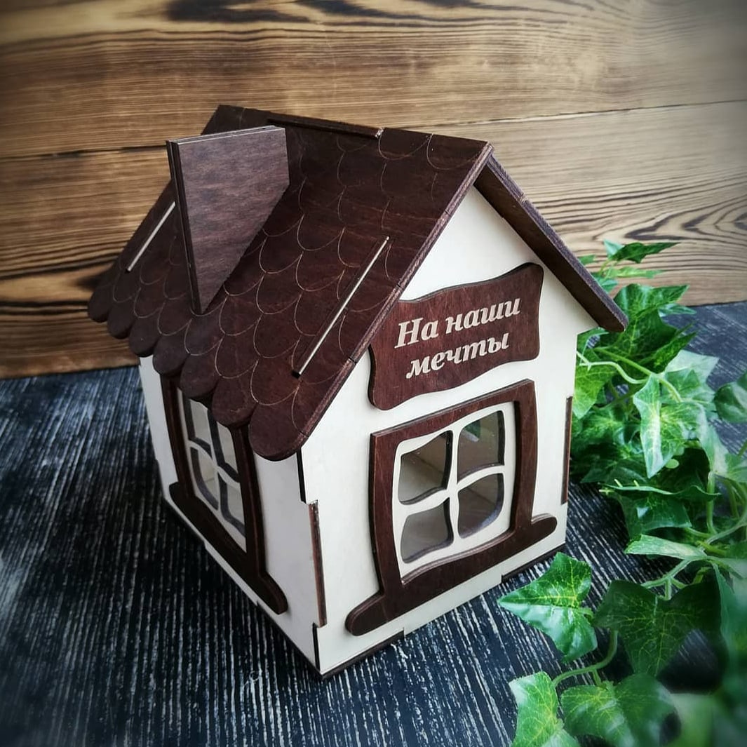 HOUSE PIGIBANK CNC LASER CUTTING CDR DXF FILE FREE - Dezin