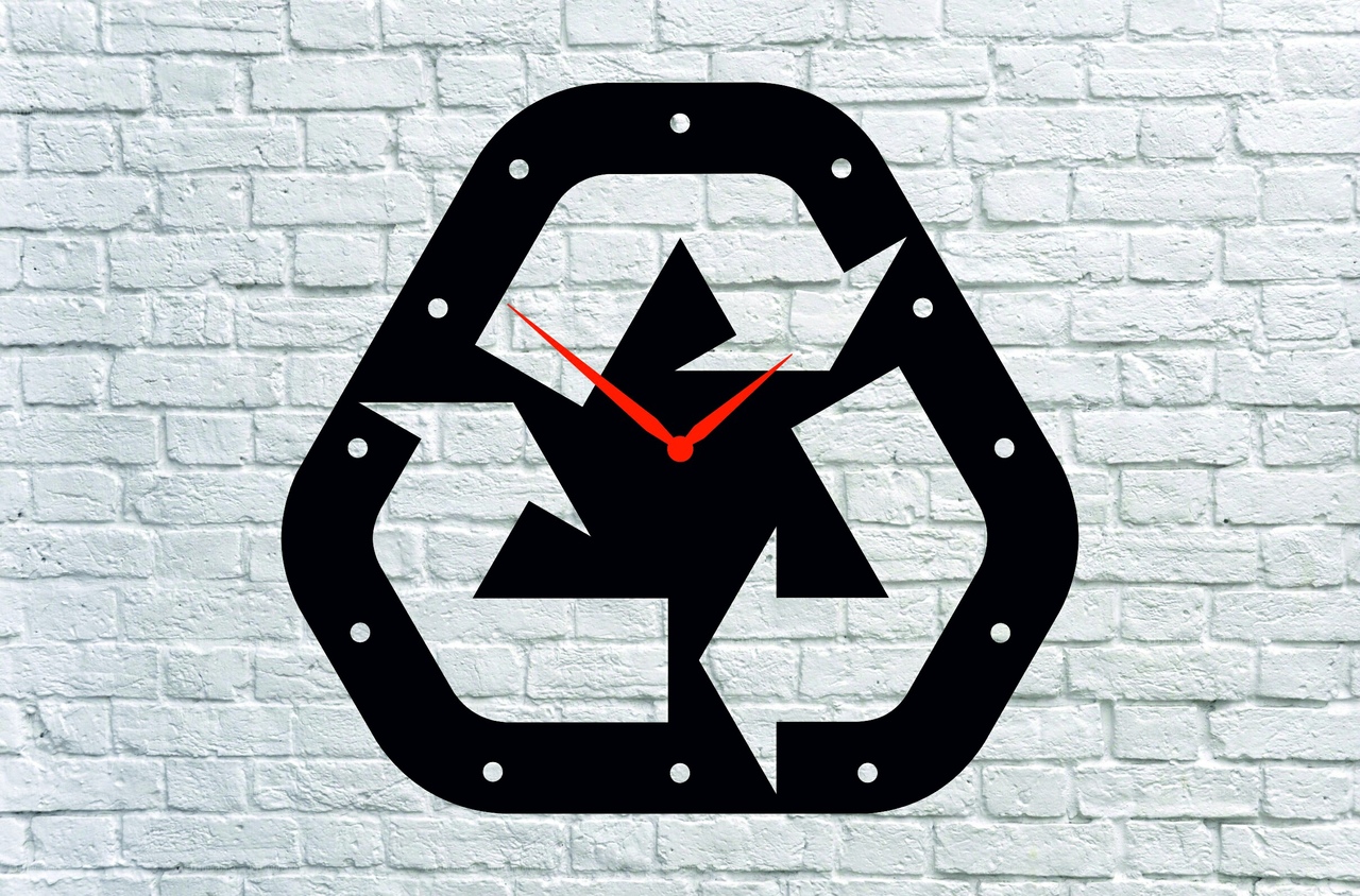 RECYCLING CLOCK CNC LASER CUTTING CDR DXF FILE FREE - Dezin