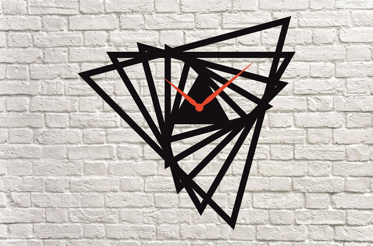 TRIANGLE CLOCK CNC LASER CUTTING CDR DXF FILE FREE - Dezin