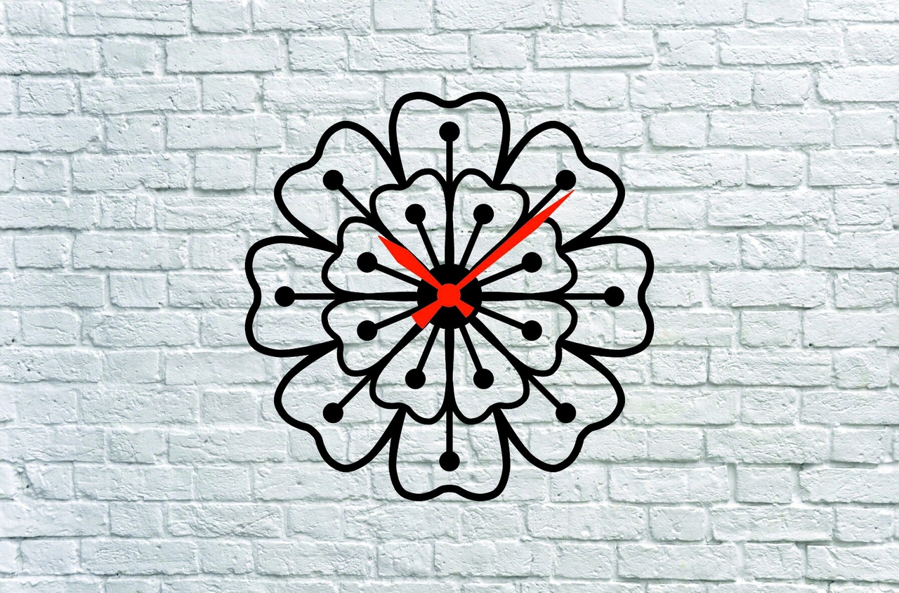 WALL HANGING FLOWER CLOCK CNC LASER CUTTING CDR DXF FILE FREE - Dezin
