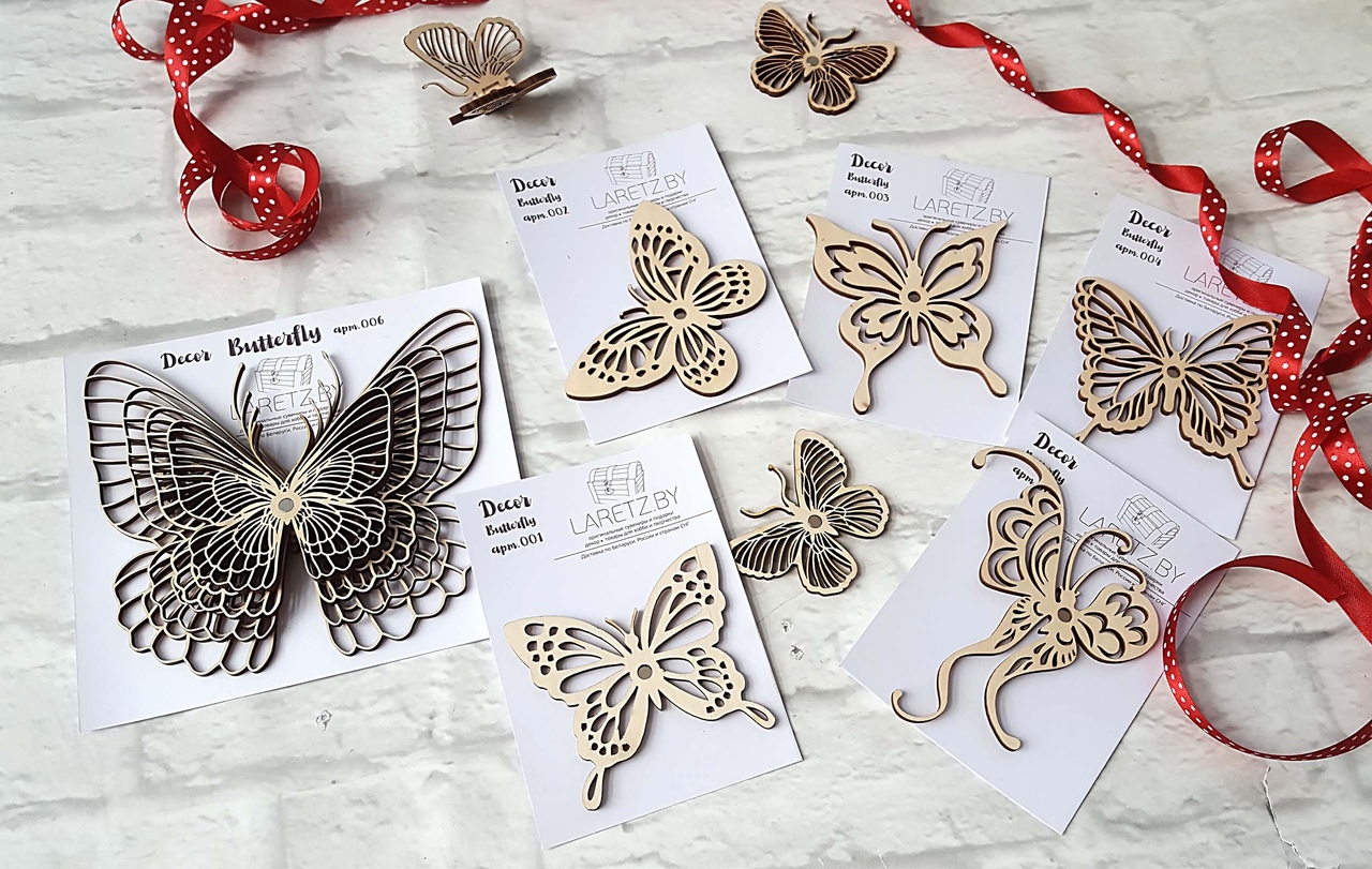 Wooden Butterfly Laser Cutting CNC File Free - Dezin