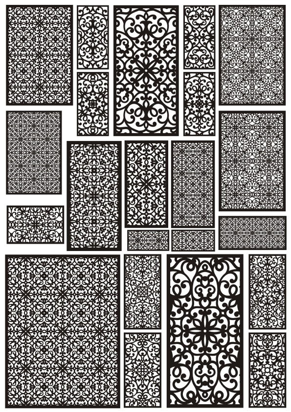 Decorative Laser Cut Panel Set 4 Vector File - Dezin.info