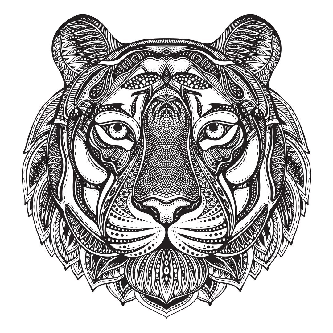 Tiger Head Mandala Laser Engraving Free Vector Art - Download Free
